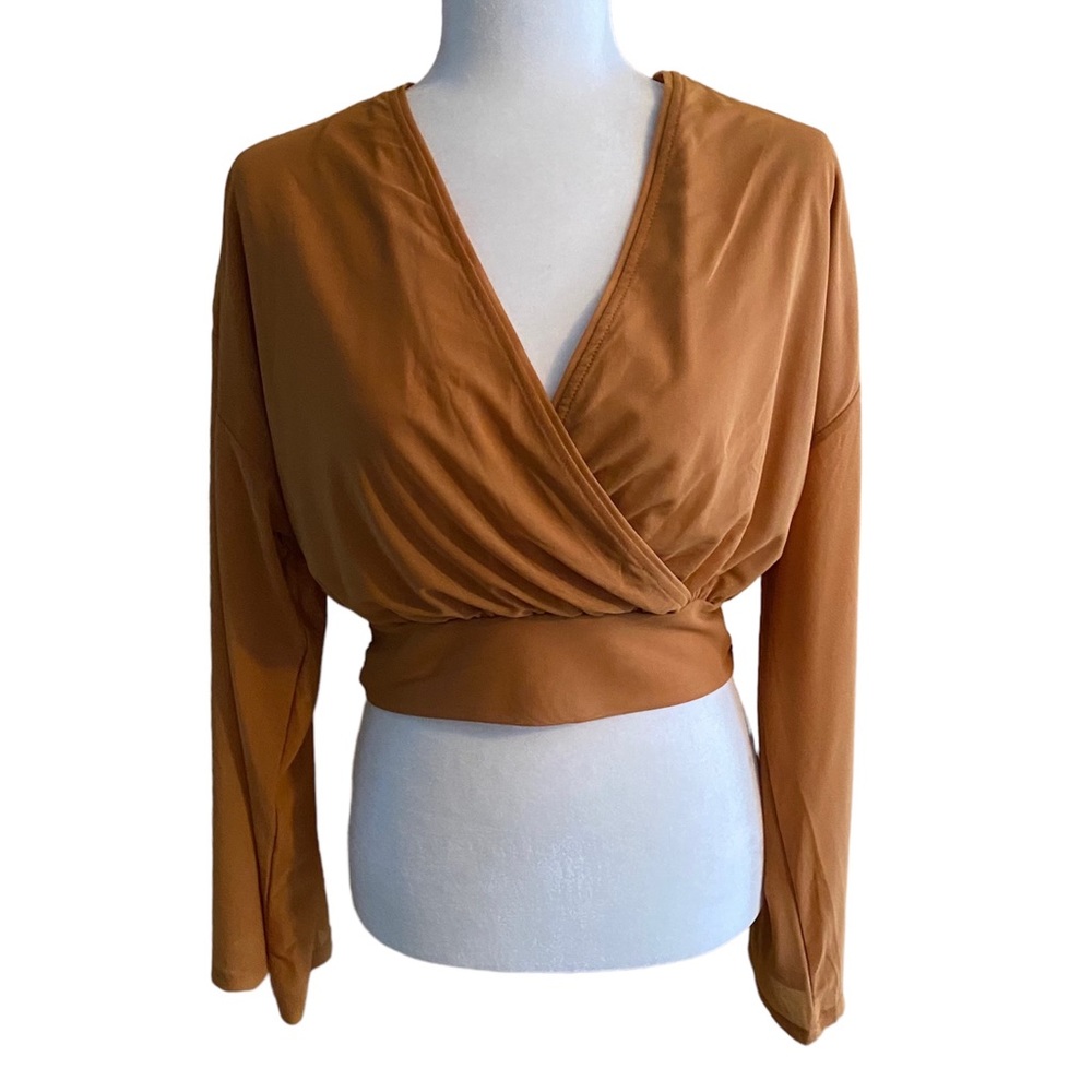 Free People • Surplice Bell Sleeve Blouse in Rust